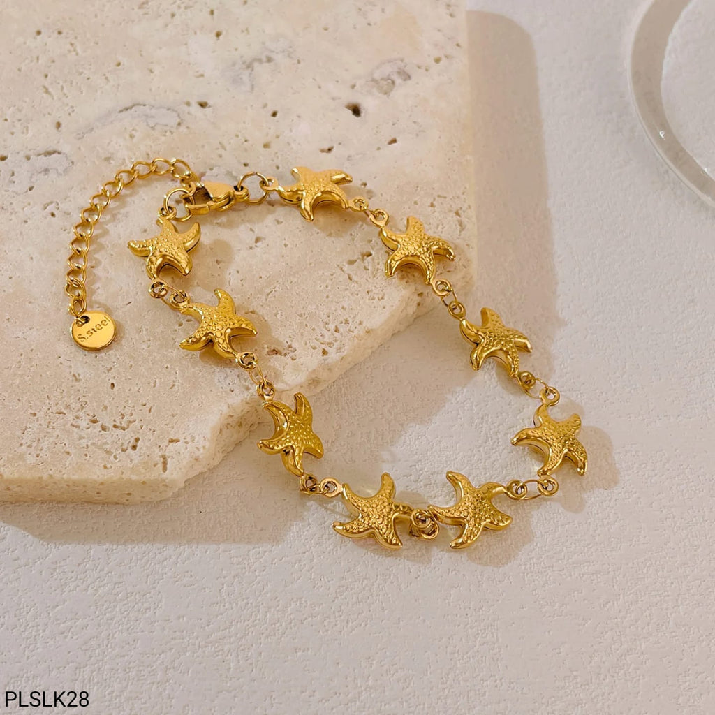 Pulsera Cadena Estrellas de Mar Dorada