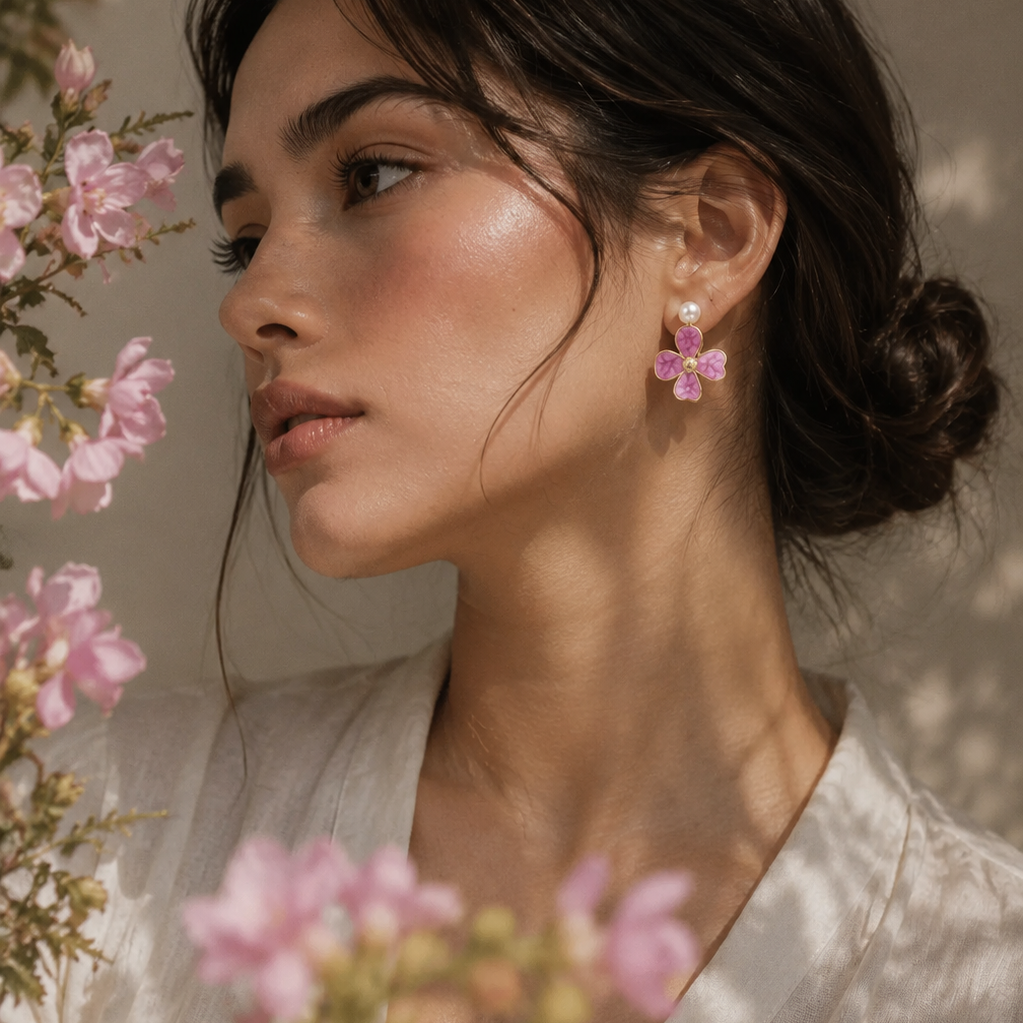 Aretes de flor (purpura)
