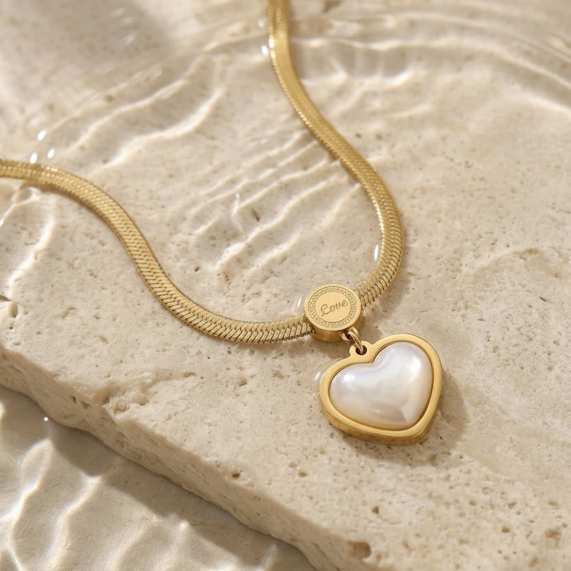 Cadena Corazón Perla Love