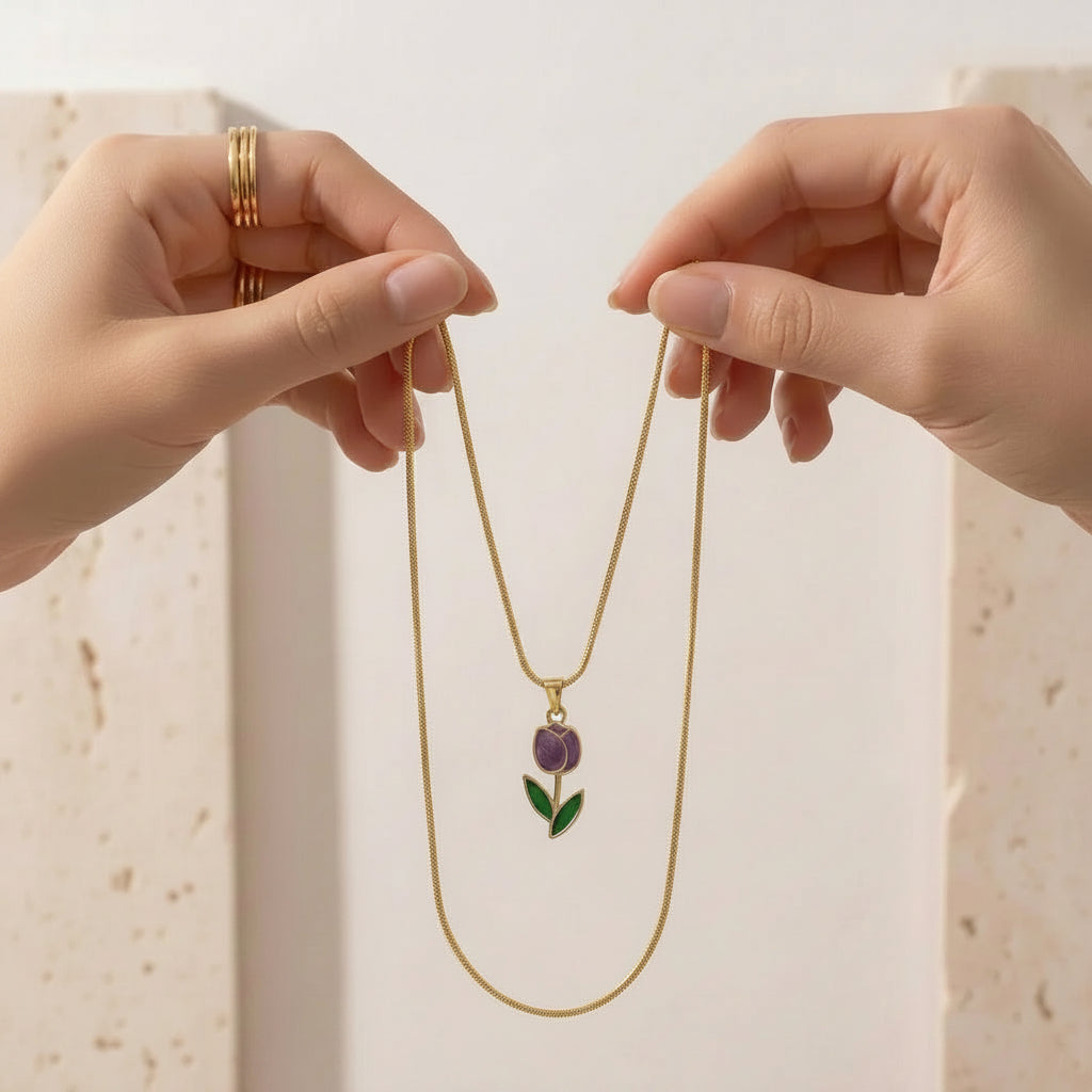 Cadena de tulipan morado