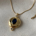 Cadena Redonda con Piedra Azul
