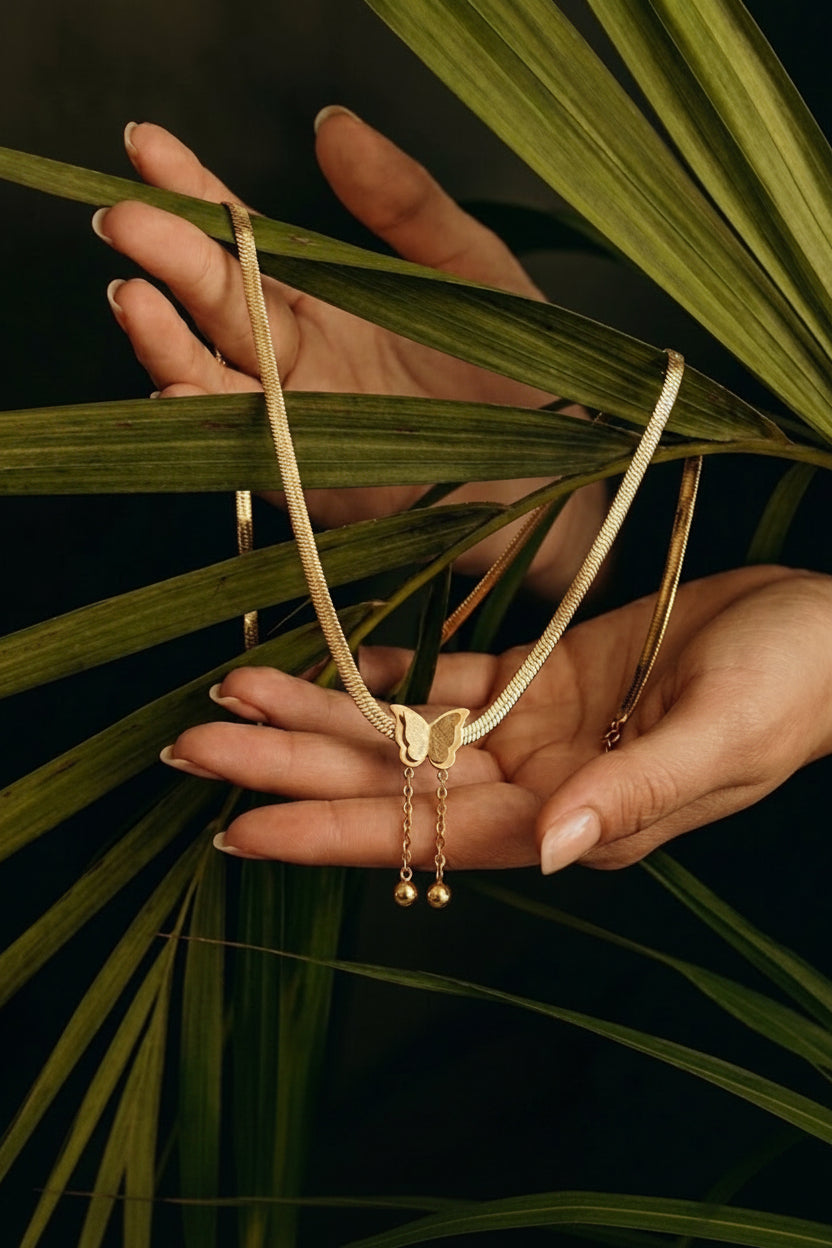 Cadena Mariposa con Flecos