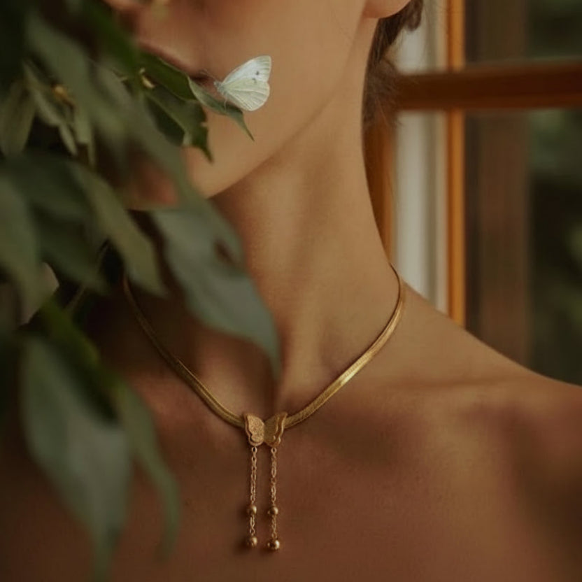 Cadena Mariposa con Flecos