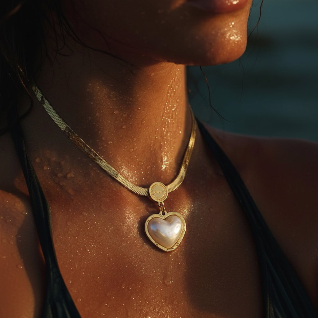 Cadena Corazón Perla Love