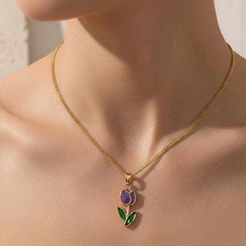 Cadena de tulipan morado