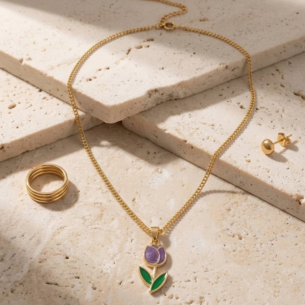 Cadena de tulipan morado